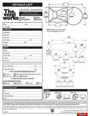 Keyhole Left Liner Order Form