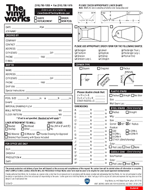 All Vinyl Works Liner Order Forms